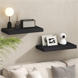 Pemberly Row 12 x 24 2-in Thick Invisible Brackets Floating Shelf in Americano