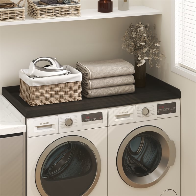 Pemberly Row Washer Dryer Countertop Edge Rails Anti Slip Pads in Espresso