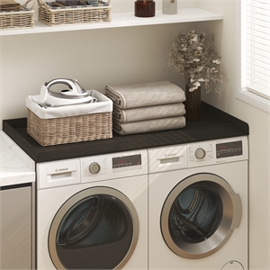 Pemberly Row 27.5 D x 54 W Washer Dryer Countertop Edge Rails in Espresso