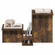 Pemberly Row Valley Shaped End Table Tiered Levels Shelf in Amber Pine