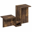 Pemberly Row Valley Shaped End Table Tiered Levels Shelf in Amber Pine