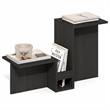 Pemberly Row Valley Shaped End Table Tiered Levels Shelf in Espresso