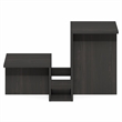 Pemberly Row Valley Shaped End Table Tiered Levels Shelf in Espresso
