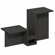 Pemberly Row Valley Shaped End Table Tiered Levels Shelf in Espresso