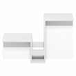 Pemberly Row Valley Shaped End Table Tiered Levels Shelf in White