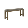 Pemberly Row Upholstered Counter Bench with Block Legs in Brown