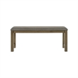 Pemberly Row Upholstered Counter Bench with Block Legs in Brown