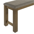 Pemberly Row Upholstered Counter Bench with Block Legs in Brown