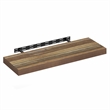 Pemberly Row 12 x 35 2-in Thick Invisible Brackets Floating Shelf in Retro Brown