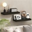 Pemberly Row 9 x 24 2-in Thick Invisible Brackets Floating Shelf in Tobacco Oak