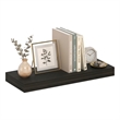 Pemberly Row 9 x 24 2-in Thick Invisible Brackets Floating Shelf in Tobacco Oak