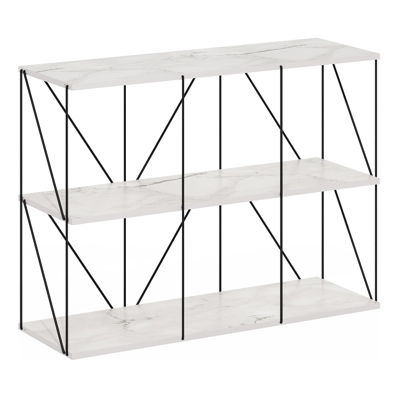 Pemberly Row 3 x 2 Flat Base Shelf Display Rack in Marble White