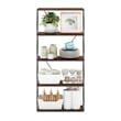 Pemberly Row 5-Tier Flat Base Shelf Display Rack Wide in Columbia Walnut