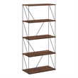 Pemberly Row 5-Tier Flat Base Shelf Display Rack Wide in Columbia Walnut