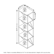Pemberly Row 5-Tier Flat Base Shelf Display Rack Narrow in Americano
