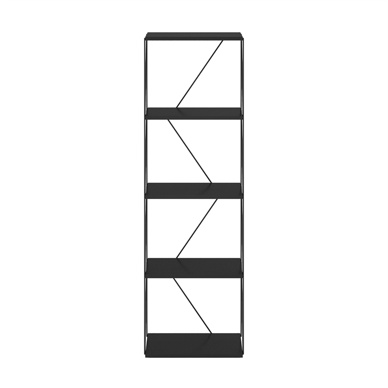 Pemberly Row 5-Tier Flat Base Shelf Display Rack Narrow in Americano