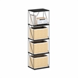 Pemberly Row 5-Tier Flat Base Shelf Display Rack Narrow in Americano