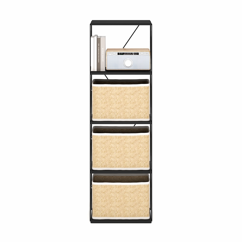 Pemberly Row 5-Tier Flat Base Shelf Display Rack Narrow in Americano