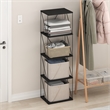 Pemberly Row 5-Tier Flat Base Shelf Display Rack Narrow in Americano