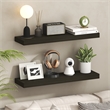 Pemberly Row 9 x 35 2-in Thick Invisible Brackets Floating Shelf in Tobacco Oak
