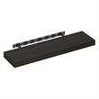 Pemberly Row 9 x 35 2-in Thick Invisible Brackets Floating Shelf in Tobacco Oak
