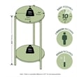 Pemberly Row 2-Tier Round Narrow Metal Frame Metal Legs End Table in Amber Pine