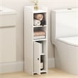 Pemberly Row 5-Tier Narrow Adjustable Shelves Bathroom Cabinet in White