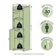 Pemberly Row 5-Tier Narrow Adjustable Shelves Bathroom Cabinet in White