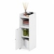 Pemberly Row 4-Tier Narrow Adjustable Shelves Bathroom Cabinet in White