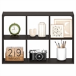 Pemberly Row 6-Cube Floating Shelves Wall Mount Bookshelf in Black Dark Oak