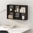 Pemberly Row 6-Cube Floating Shelves Wall Mount Bookshelf in Black Dark Oak