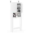Pemberly Row Contemporary Engineered Wood Louver Door Bath Cabinet in White