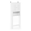 Pemberly Row Contemporary Engineered Wood Louver Door Bath Cabinet in White