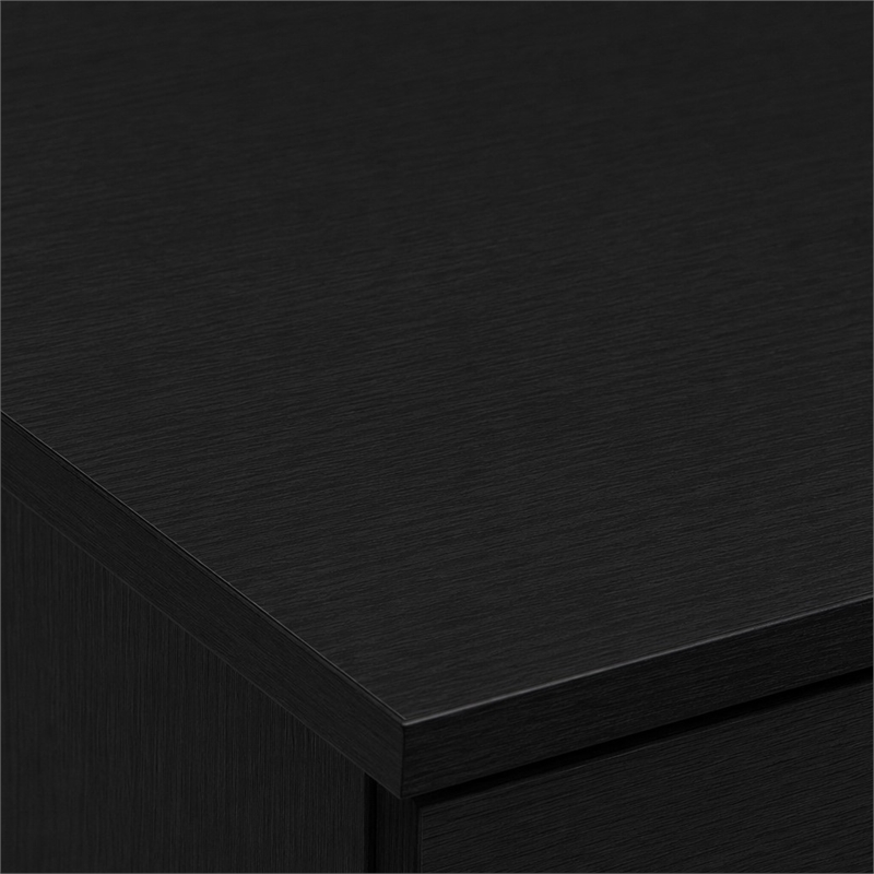 Pemberly Row Set of 2 Nightstand with Drawer and Open Shelf in Dark Americano