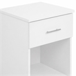 Pemberly Row Nightstand Set of 2 with Handle and Drawer in Solid White