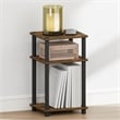 Pemberly Row 3-Tier TURN-N-TUBE Toolless Nightstand in Amber Pine