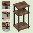 Pemberly Row 3-Tier TURN-N-TUBE Toolless Nightstand in Amber Pine