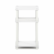 Pemberly Row 3-Tier Toolless Open Shelf End Table Square Tube in White