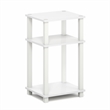 Pemberly Row 3-Tier Toolless Open Shelf End Table Square Tube in White