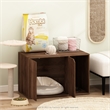 Pemberly Row Litter Box Enclosure with Storage Cabinet in Columbia Walnut