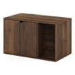 Pemberly Row Litter Box Enclosure with Storage Cabinet in Columbia Walnut