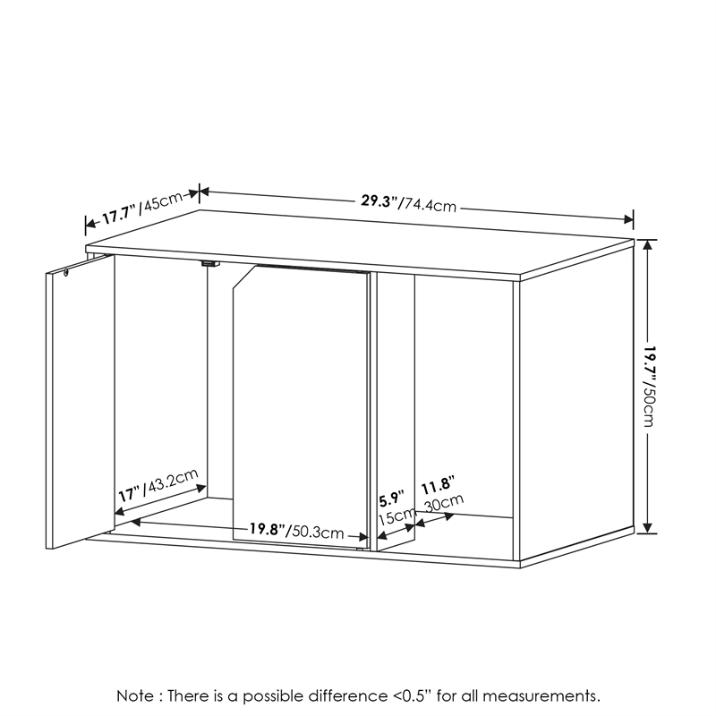 Pemberly Row Litter Box Enclosure with Storage Cabinet in Solid White