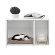 Pemberly Row Litter Box Enclosure with Storage Cabinet in Solid White