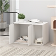 Pemberly Row Litter Box Enclosure with Storage Cabinet in Solid White