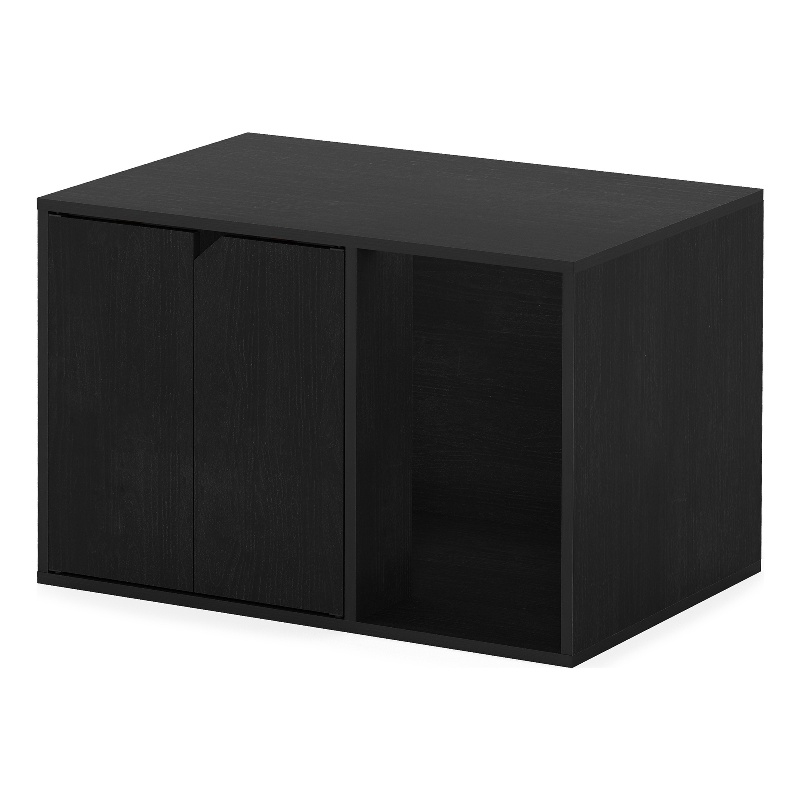 Pemberly Row Small Litter Box Enclosure with Cabinet in Americano