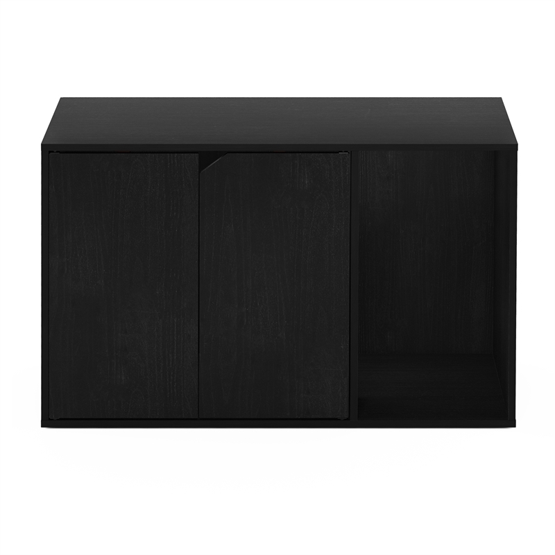 Pemberly Row Litter Box Enclosure with Storage Cabinet in Americano