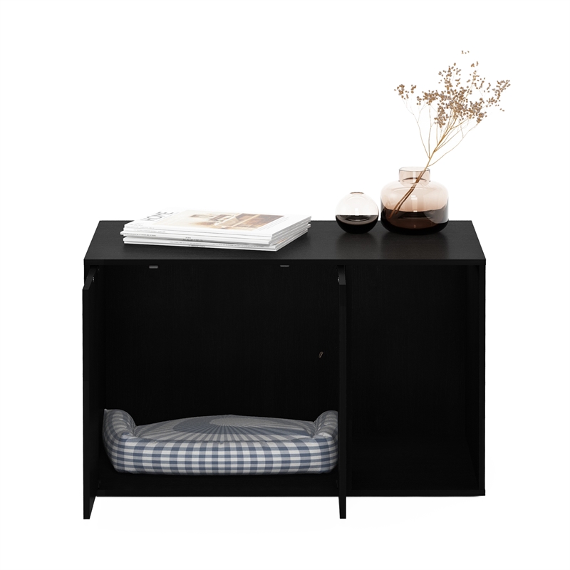 Pemberly Row Litter Box Enclosure with Storage Cabinet in Americano