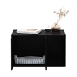 Pemberly Row Litter Box Enclosure with Storage Cabinet in Americano