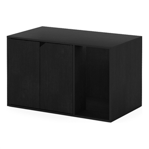 Pemberly Row Litter Box Enclosure with Storage Cabinet in Americano