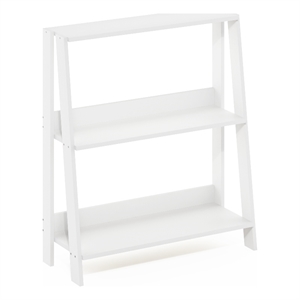 Pemberly Row 3-Tier A-Frame Bookcase Display Shelf Unit in White